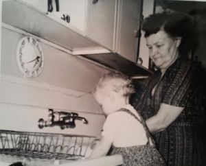 With Grandma, circa 1960